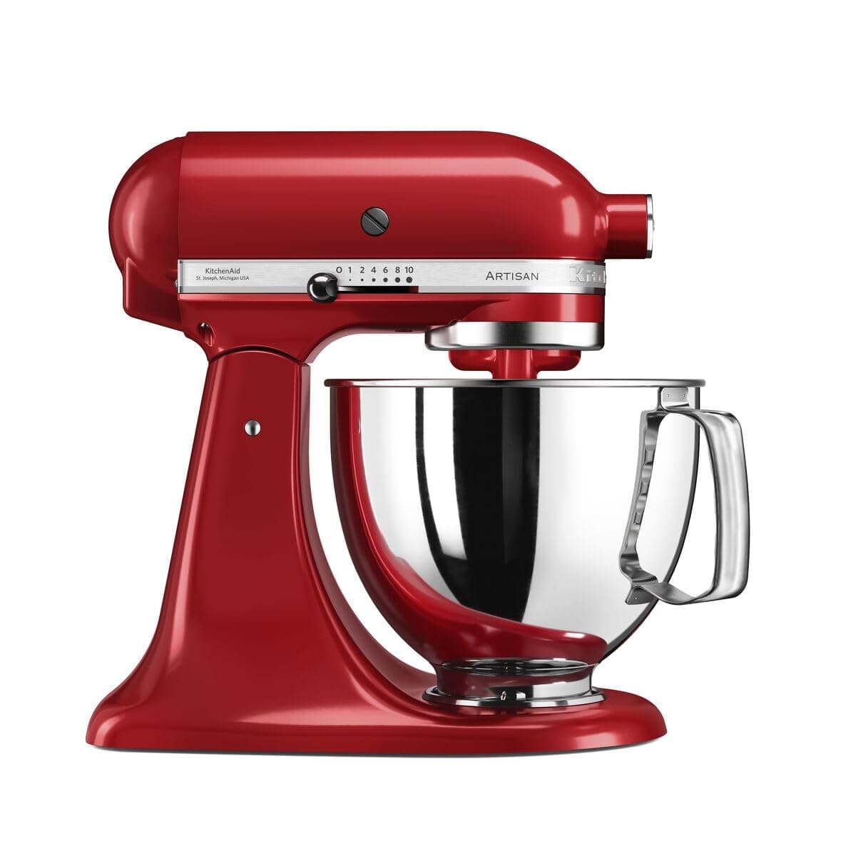 KitchenAid 144279 5KSM125 EER Artisan Food Processor with 5KSM125EER Basic Equipment, Empire Red, Aluminium, 300 W, 4.8 liters