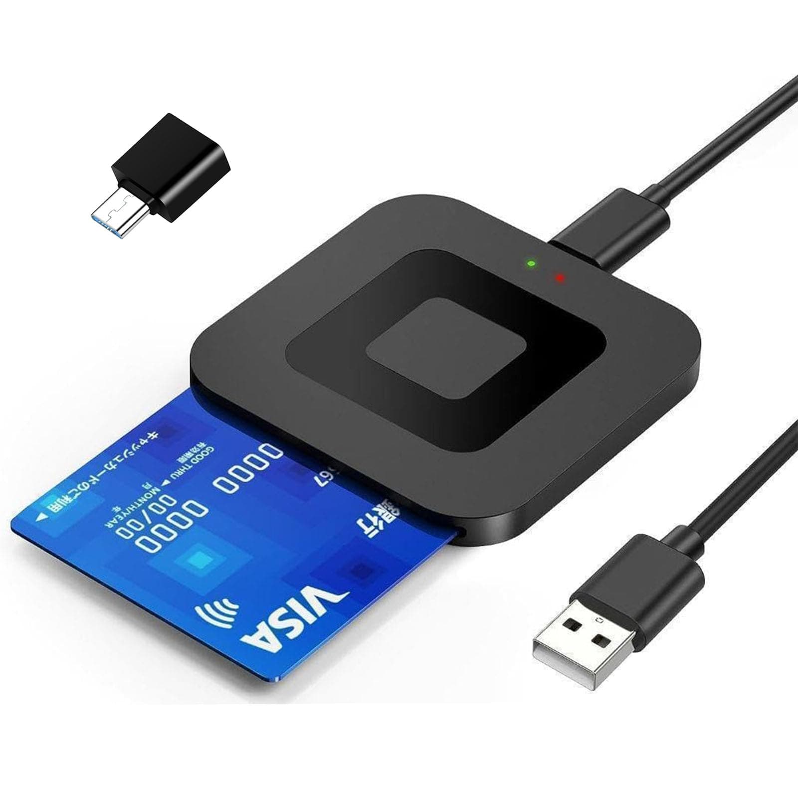 CAC Smart Card Reader Military, Automatically Recognizes USB DOD Military ID/IC Card Type USB C Adapter Compatible with Windows, Linux/Unix, MacOS X