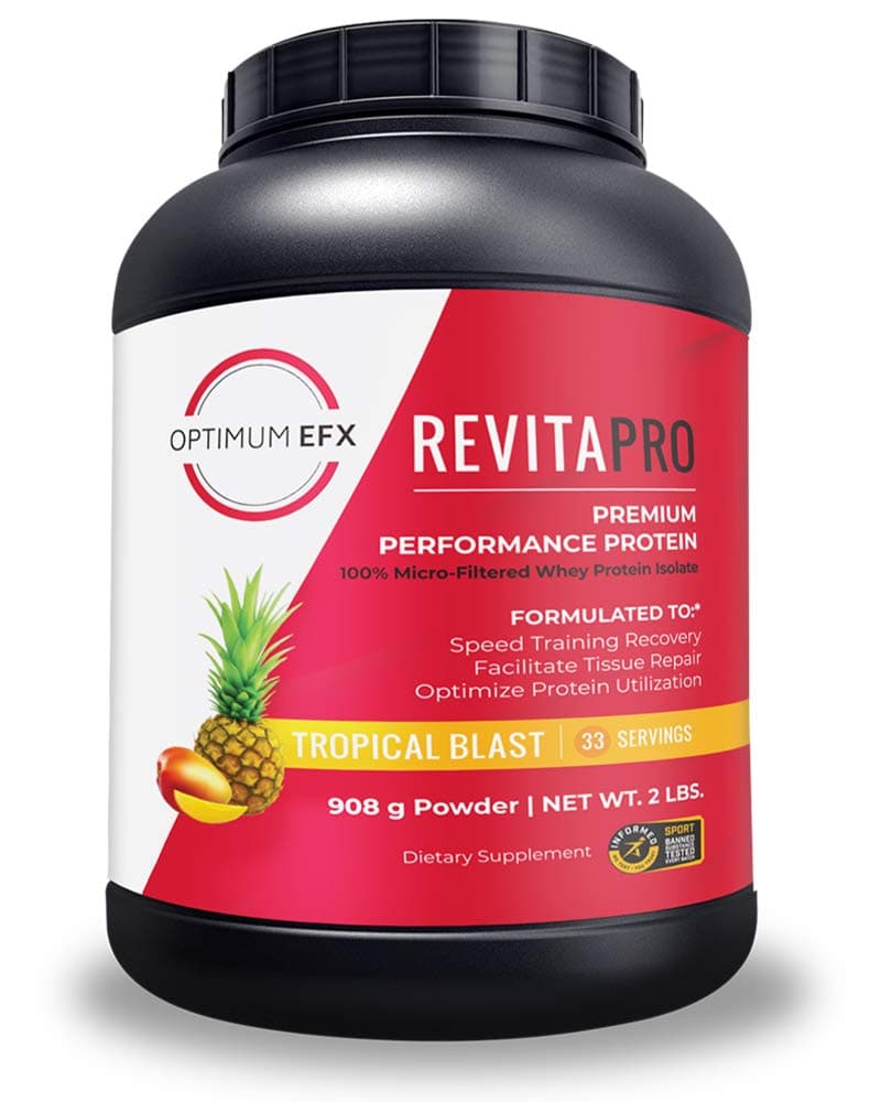 RevitaPRO, Premium Performance Protein, 100% Micro-Filtered Whey Protein Isolate, Naturally Sweetened, No Soy, Zero Added Sugar, Zero Artificial Ingredients -2 Pound (Tropical Blast)
