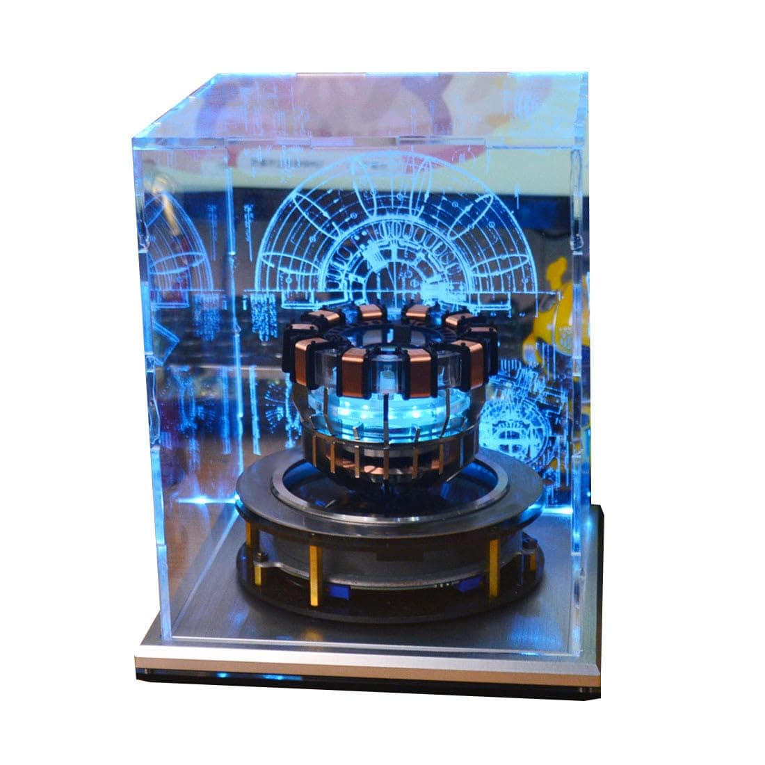 1:1 MK1 Arc Reactor, Floating Rotating LED Levitation Arc Reactor Model, Electric Arc Reactor LED Floating Arc Reactor MK1 with Holographic Shield -Gen 1