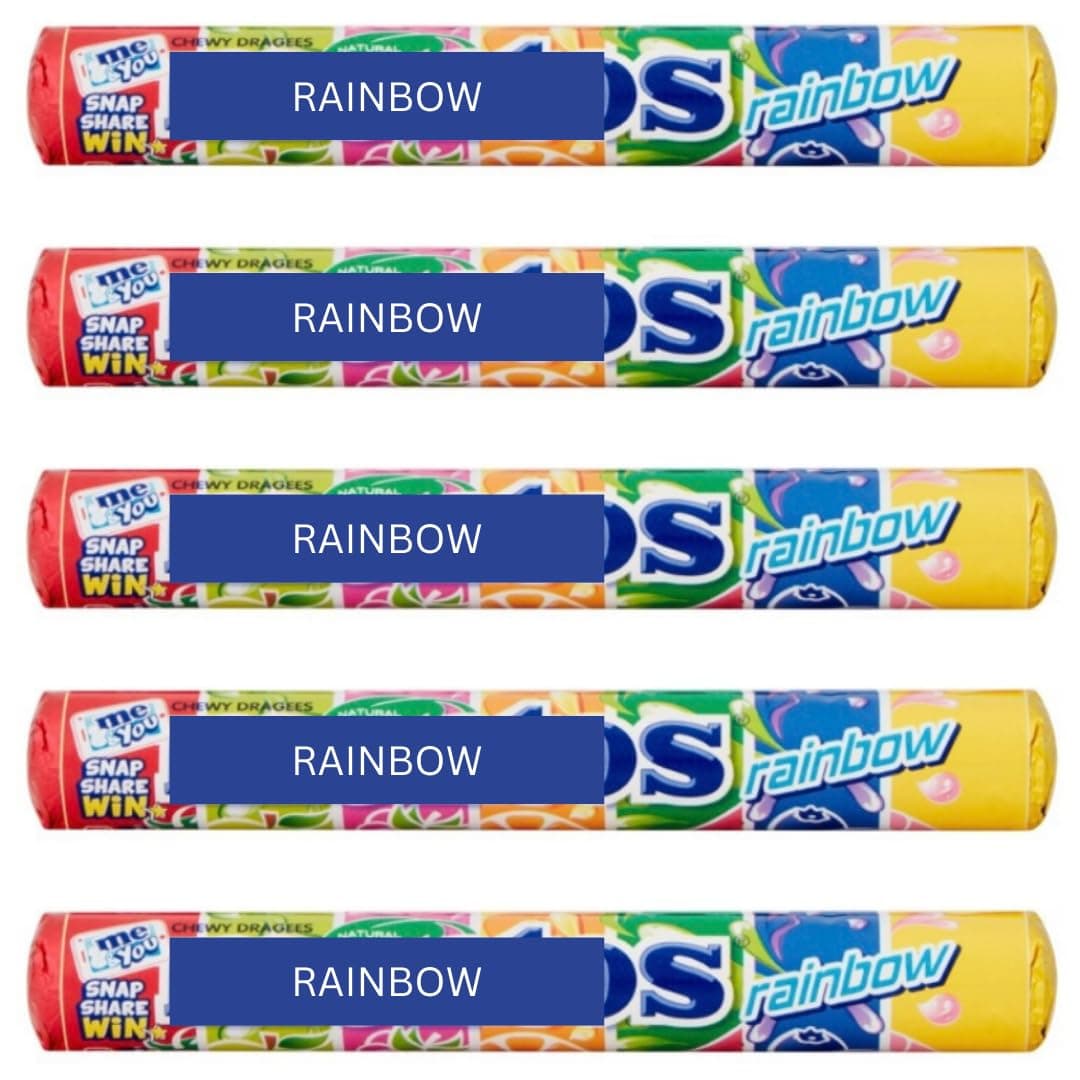 Rainbow Fruit Candy Sweets Rolls 38g (Pack of 5) Multipack Chewy Dragees Party Sweets