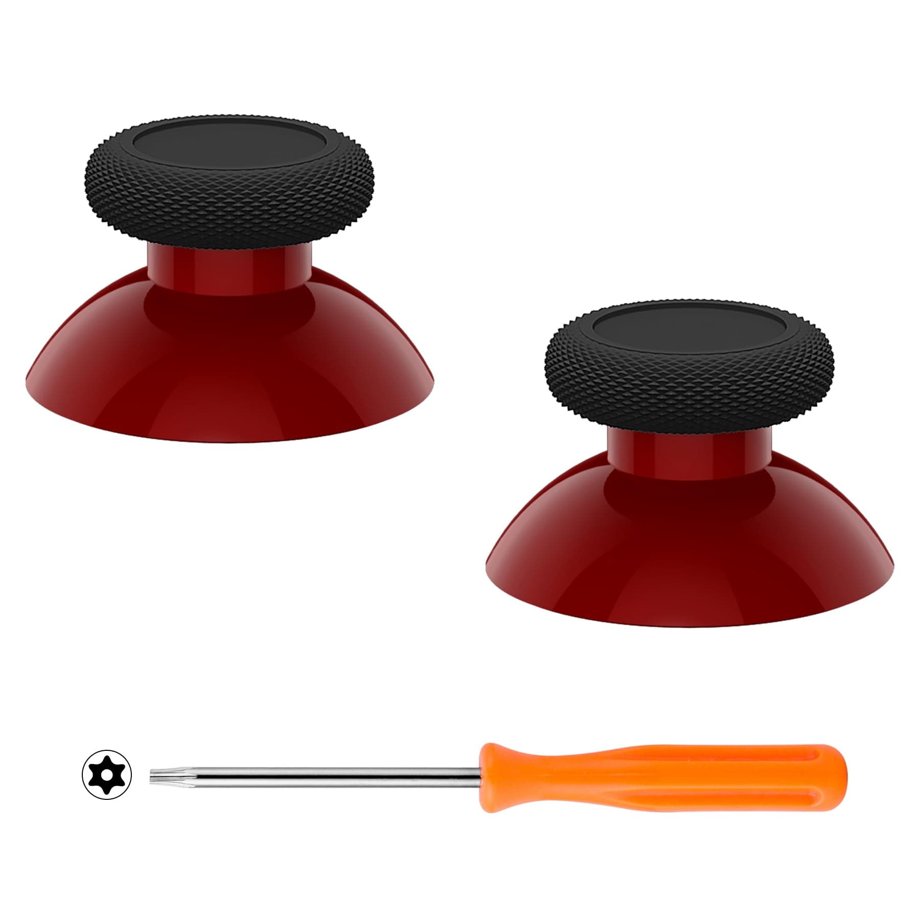eXtremeRate Replacement Thumbsticks for Xbox Core Wireless Controller, Joysticks Repair Kit for Xbox Series X/S Controller, Custom Analog Stick Buttons for Xbox One S/X/Elite - Carmine Red & Black