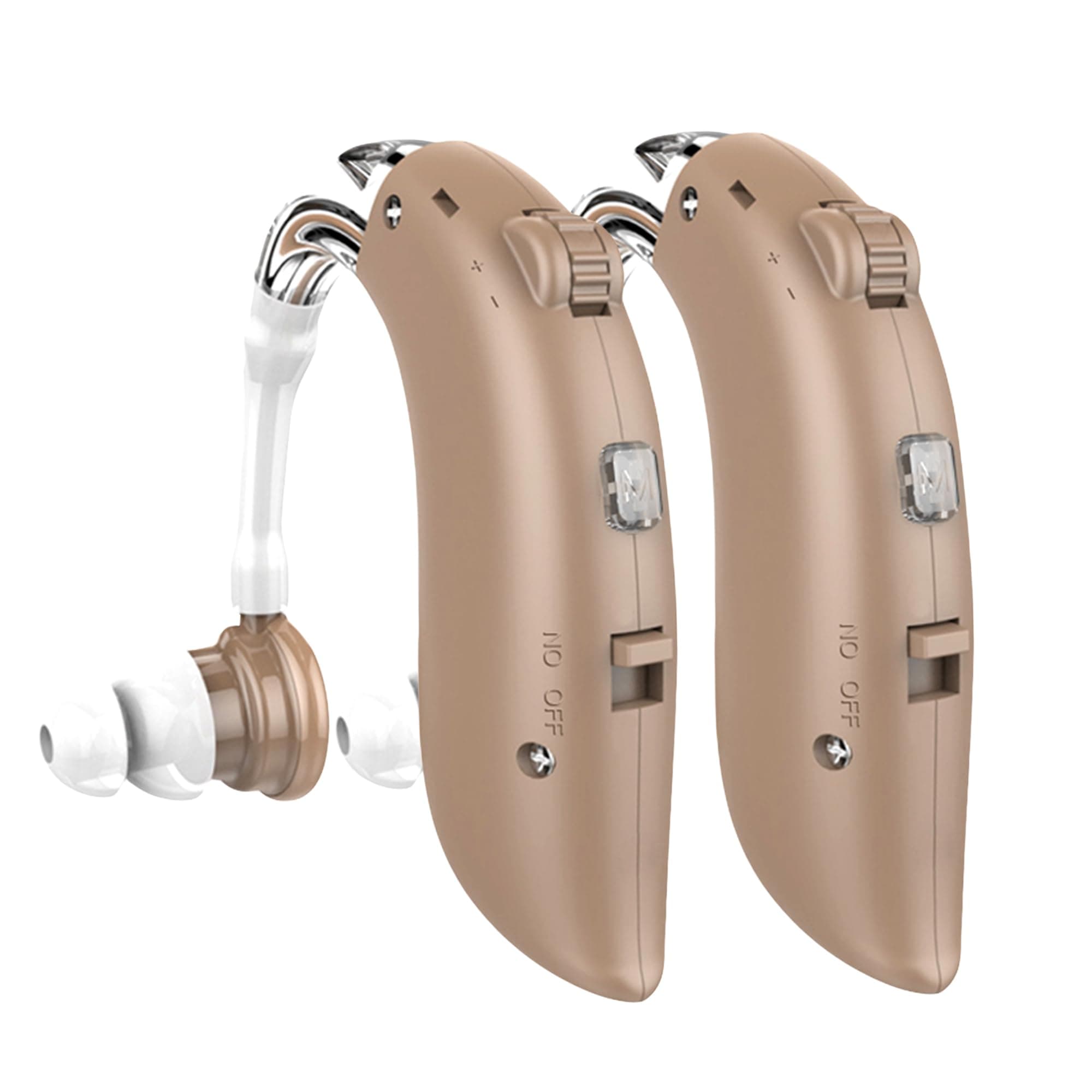 Rechargeable Hearing Aids for Seniors Type-C - Hearing Aids With Noise-Canceling - Each Hearing Aid 360° Rotating Hook Comfortable - hearing aids for severe hearing loss (Beige)