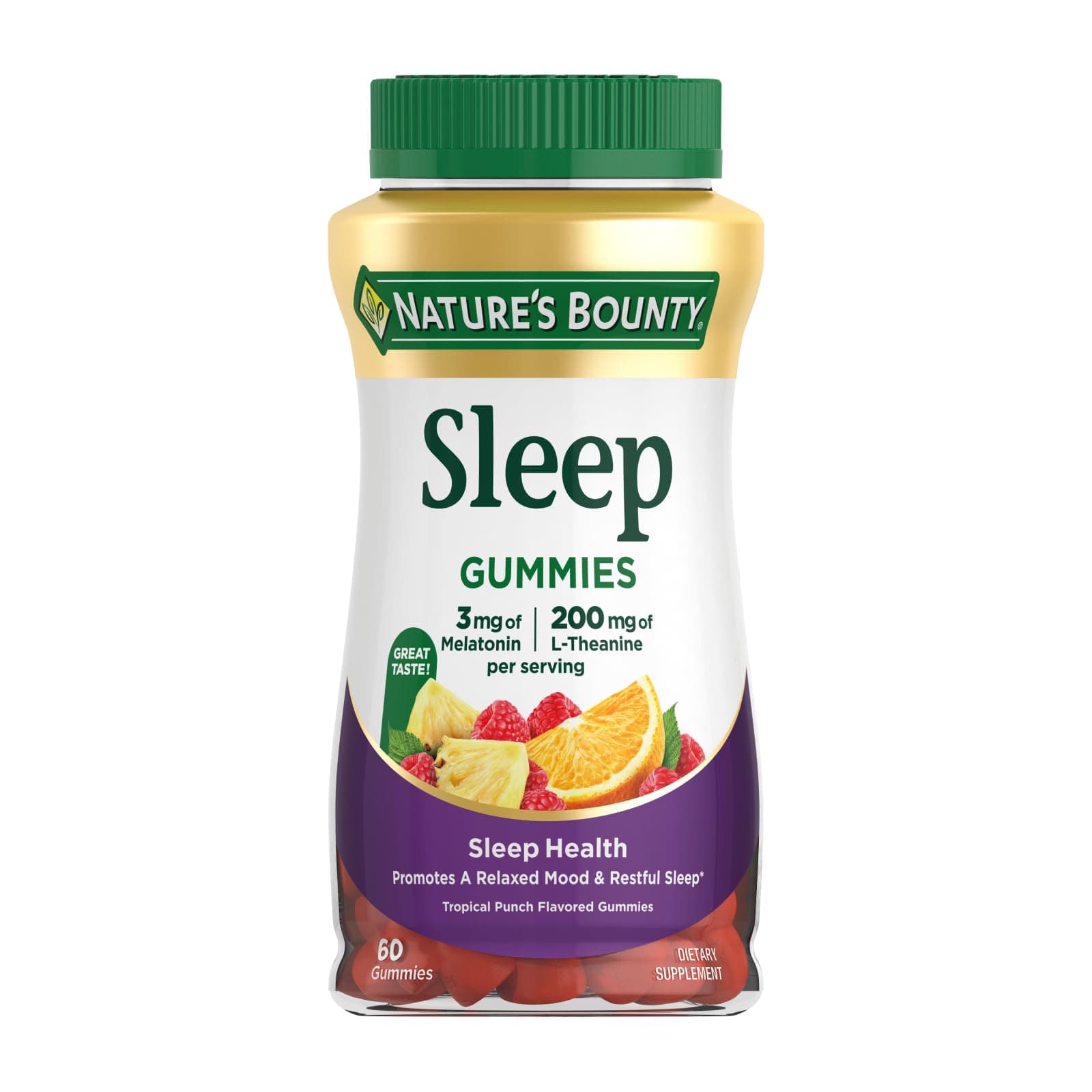 Natures Bounty Sleep Complex 3 mg Melatonin/200 mg L-Theanine, 60 Gummies