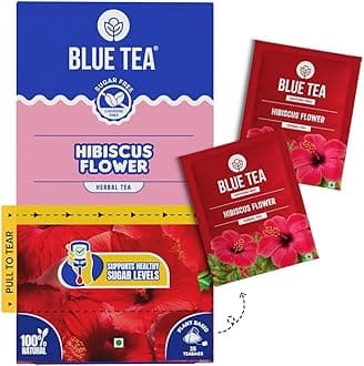 Hibiscus Tea - 25 Tea Bags - Plant Based | Supports Healthy Sugar Levels | Enhances Skin Glow | Caffeine Free - Herbal Tea - Tangy Flavour | Single Tear Tea Box | Easy Pull Sachets