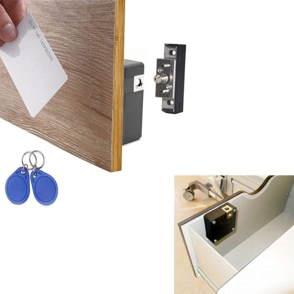 CHJGLNL Electronic Cabinet Lock, Hidden DIY RFID Lock with USB Cable for Wooden Cabinet Drawer Locker Cupboard