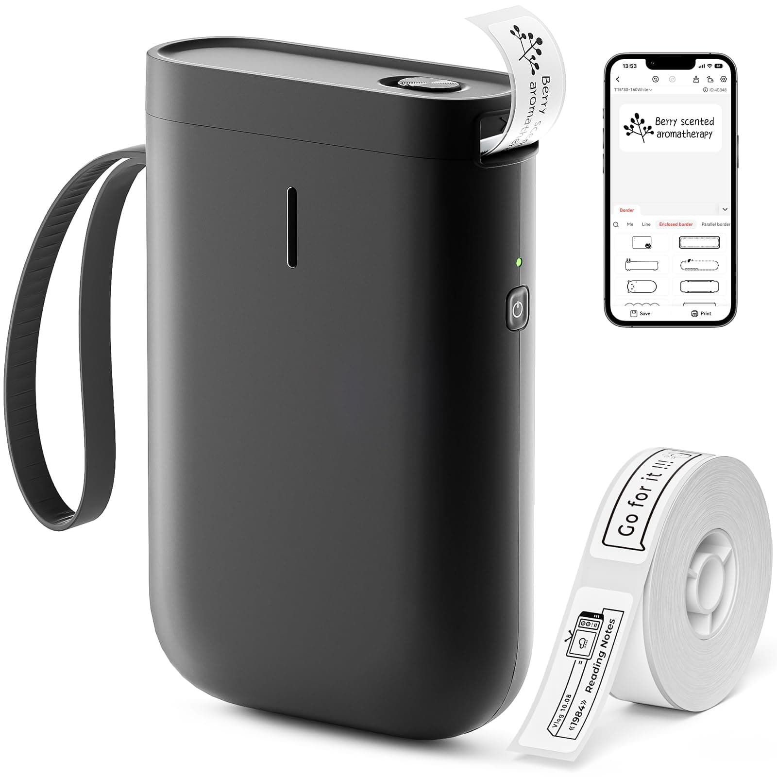 NIIMBOT Label Maker Machine D11 Label Printer Tape Included Portable Wireless Connection Multiple Templates Available for Phone Easy to Use Office Home Organization USB Rechargeable