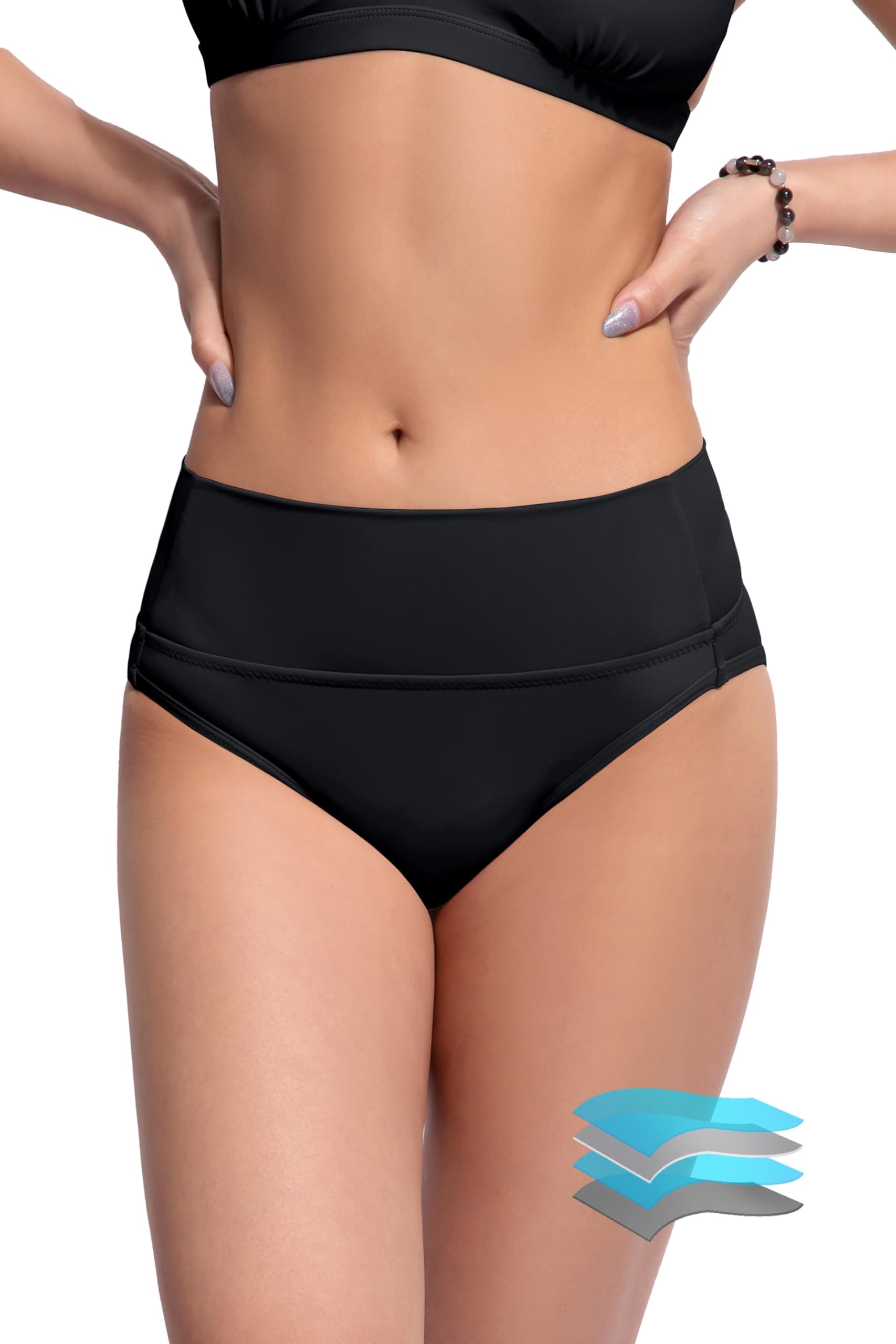 Beautikini Period Swimwear Bikini Menstrual Swim Bottoms Leakproof Bathing Suits for Teens Girl