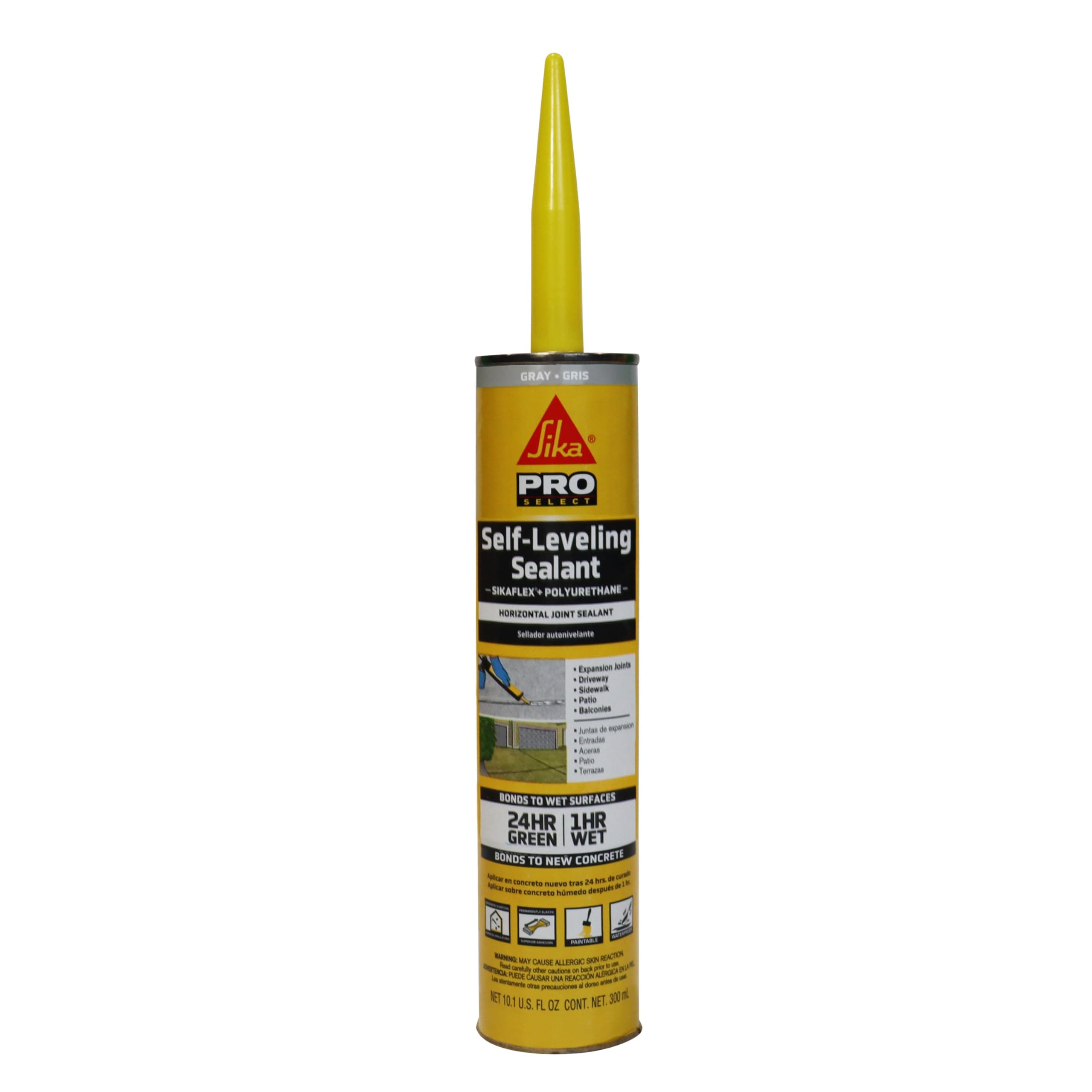 Sikaflex Self-Leveling Sealant, Gray Polyurethane, Fast Curing, for Concrete Expansion Joints, Waterproof, Paintable, Fills Cracks up to 1.5 in., 10.1 fl. oz Cartridge