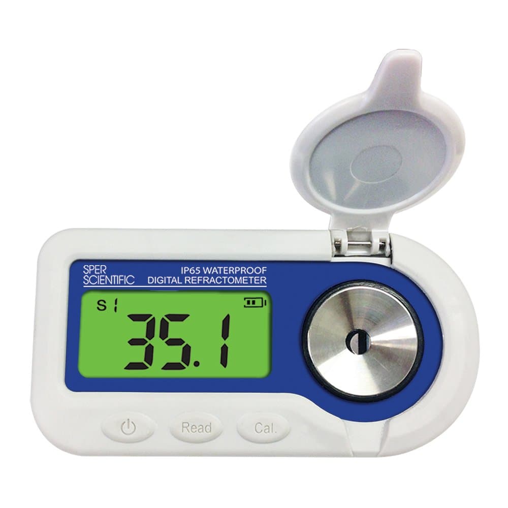 300059 Waterproof Digital Refractometer Brix 0 to 60%, 4 1/2" x 2 1/4" x 1" (108 x 57 x 25 mm) Weight 5 oz. (141 g), Grey