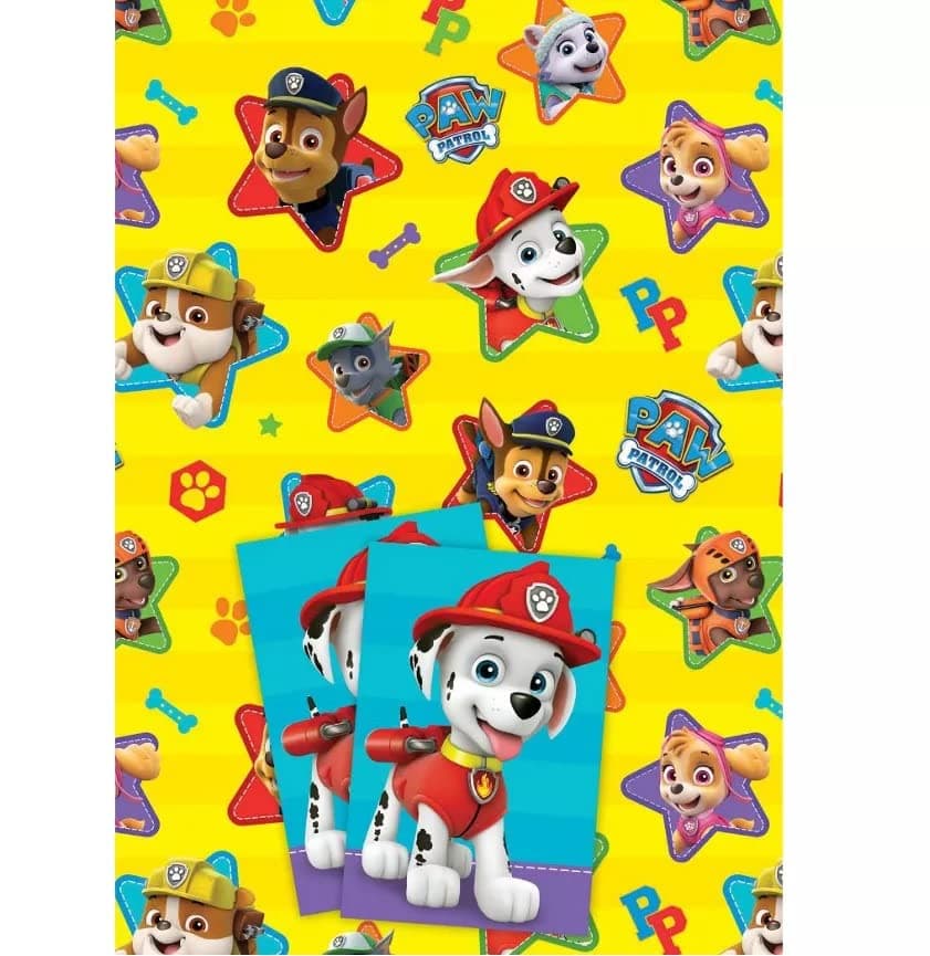 Danilo Paw Patrol Gift Wrap 2 Sheet And 2 Gift Tags