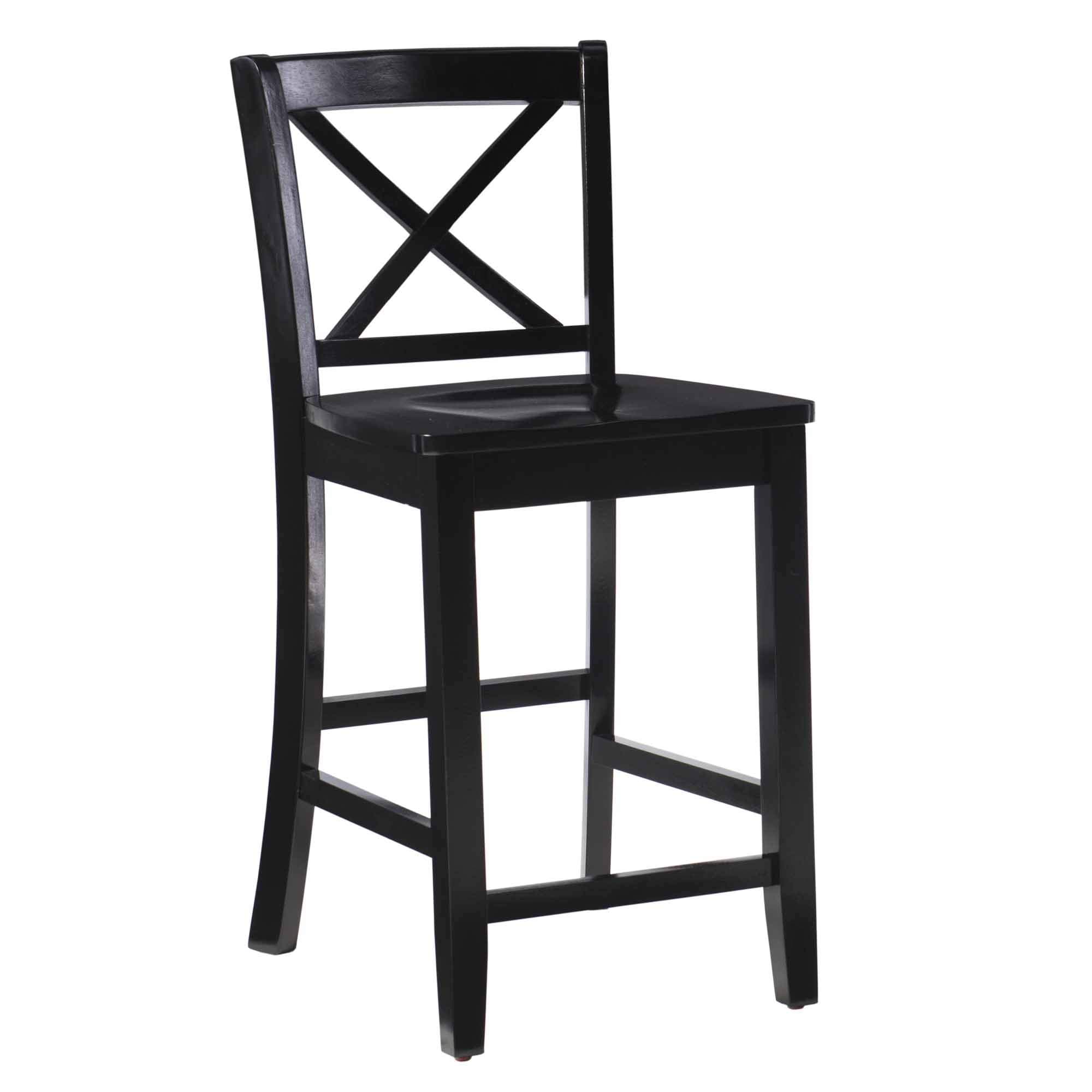 Home Dcor Black X Back Counter Stool, 16" W x 17.91" D x 37.01" H
