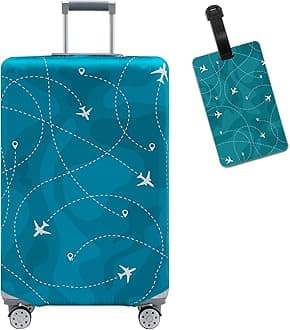 Travelkin Luggage Covers With Tag For Suitcases Tsa Approved,Suitcase Covers Protector Fit 18-32 Inch Luggage M(22-25inch suitcase)