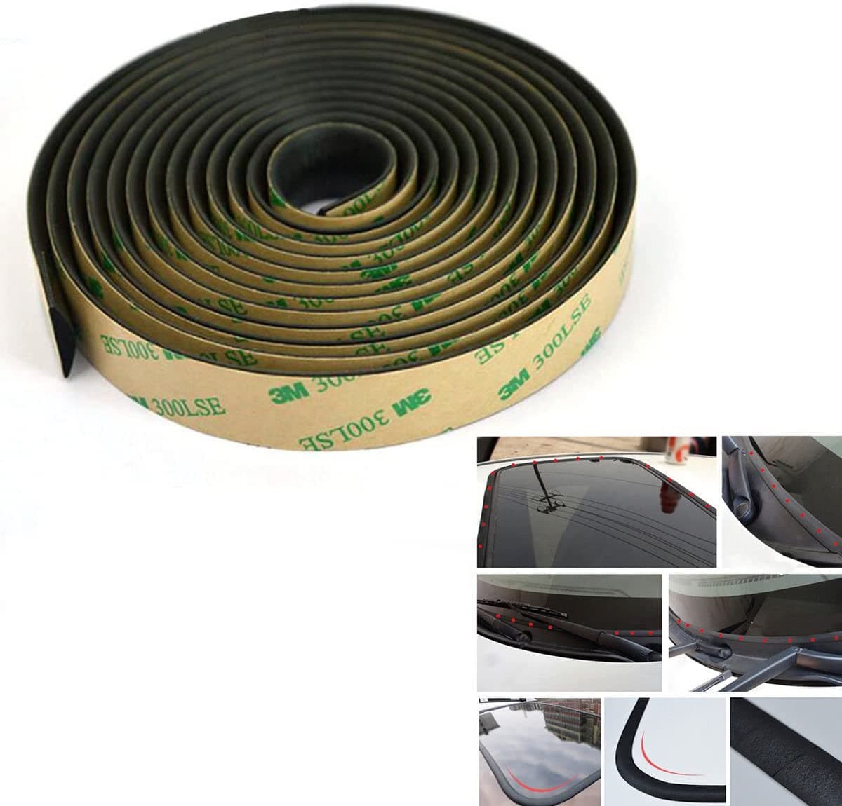 5M Sealed Strips Trim Moulding For Car Windshield Sunroof Triangular Window Seal