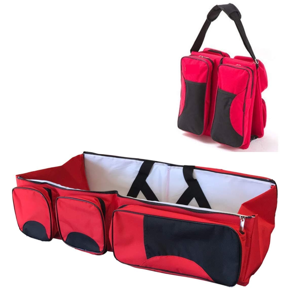 3 in 1 Diaper Bag, Multi functional Travel Bag, Folding Crib, and Changing Station