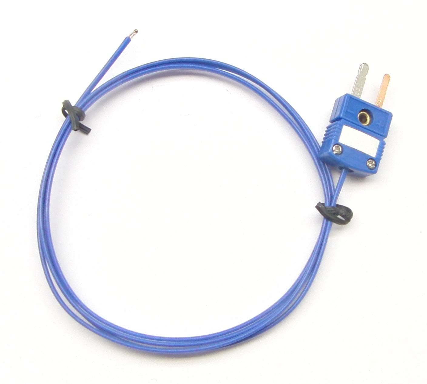 Blue T-Type Thermocouple AWG 24 Wire Sensor Probe with PFA Insulation 500 °F or 260 °C - 3 ft