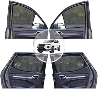 - NEODRIFT 'NeoShade' Magnetic Car Sunshades for Toyota Fortuner (2018-2026) (Set of 6 - Front, Middle & Rear - Zipper Only on Middle Row)(UV Protection, Magnetic Grip, Privacy & Heat Control)