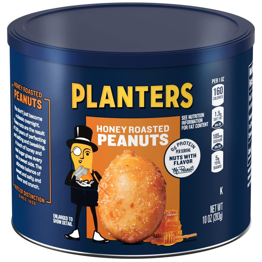 Honey Roasted Peanuts (6 ct Pack, 10 oz Canisters)