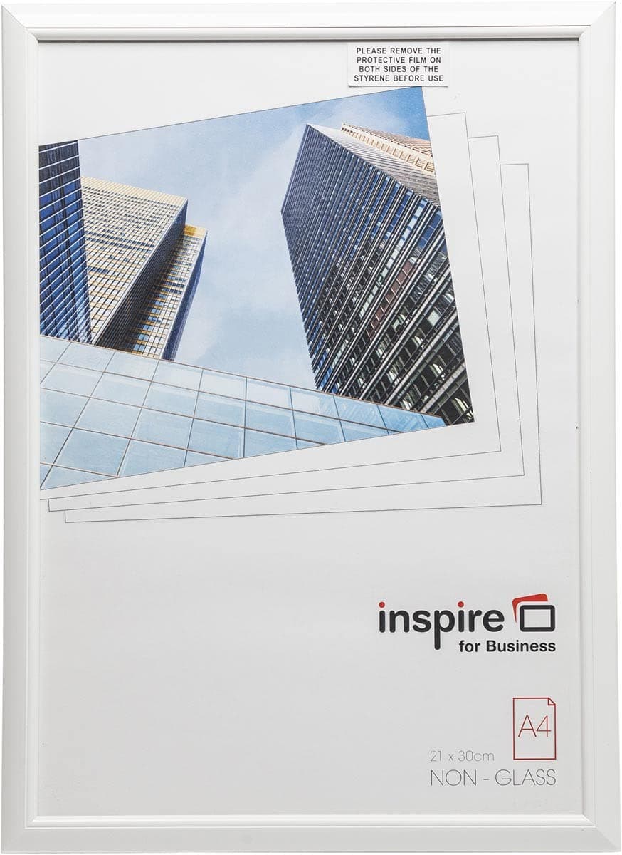Hampton Frames EASY LOADER Poster Certificate Photo Frame Acrylic (Non Glass) White A4 (21x30cm) EASA4WHP