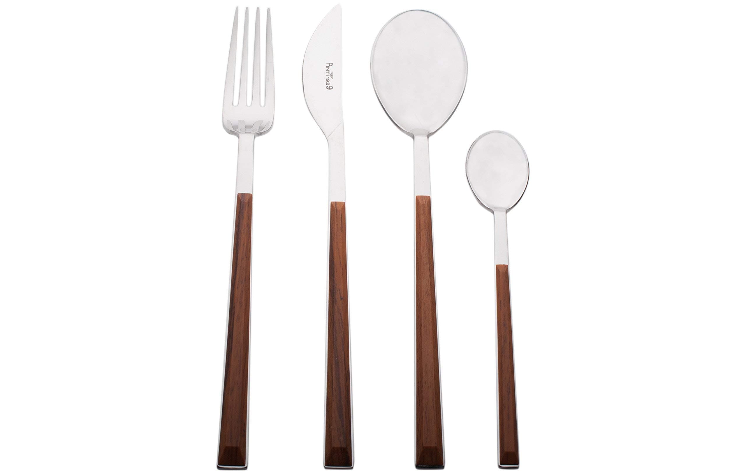 Pinti Sushi Queen for Red Vanilla 24 Piece Flatware Set, Mahogany