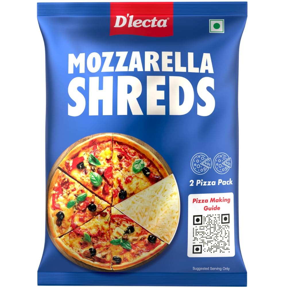D'lecta Shredded Mozzarella Cheese 140g – For Authentic, Stretchy Pizza