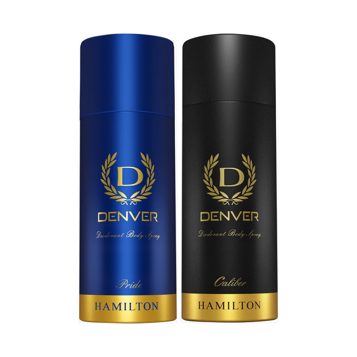 Denver Pride & Caliber Deodorant for Men,150ML Each, Pack of 2| Long Lasting Deodorant Body Spray For Men