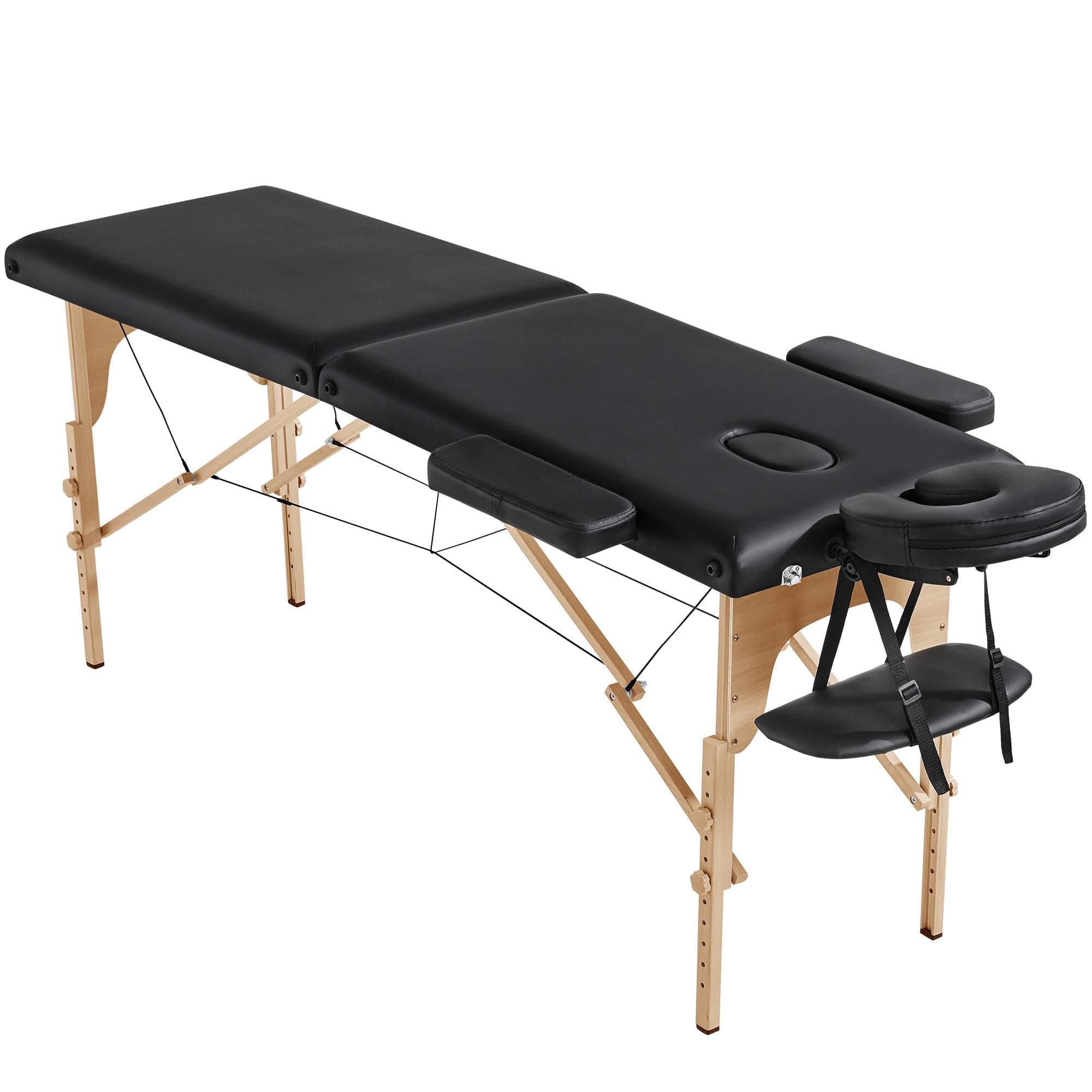 Yaheetech Massage Table Massage Bed Portable Lash Bed for Eyelash Extensions Beauty Tattoo Table Adjustable Black