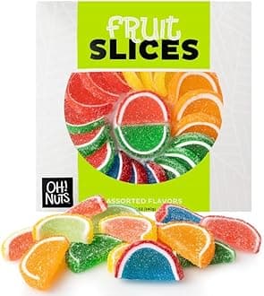 Oh! Nuts Fruit Slices Sugar Candy - Assorted 12oz | Traditional Old Fashioned Chewy Gummy Sweet Confectionery | Vegan, Gluten-Free, Kosher Certified Pareve (22 CT)