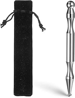 Stainless Steel Acupuncture Pen, Trigger Point Massage Pressure Point Fascia Tool for Face Finger Massage Body Muscle Relaxation(Stainless Steel, Silver)