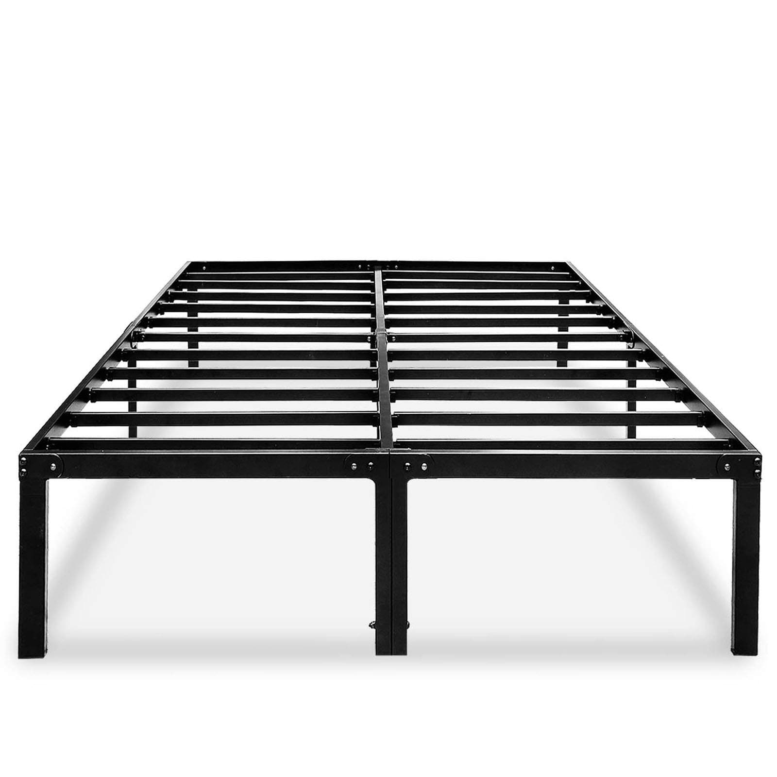 King Platform Bed Frame with Storage 14 Inch Metal Beds Frames No Box Spring Needed Heavy Duty Black, HAAGEEP-A