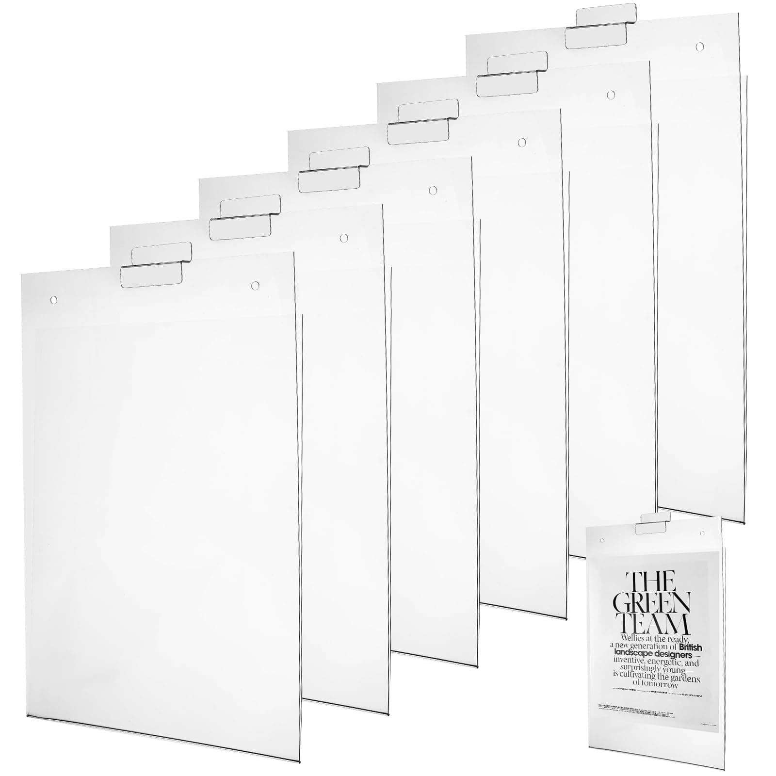 Kathfly Slatwall 6 Pack Wall Mount Sleeve 8.5 x 11 Acrylic Wall Sign Holder Wall Mount Advertisement Frame Sign Holder Display for Office Slatwall Panels Advertisement Notice Supplies