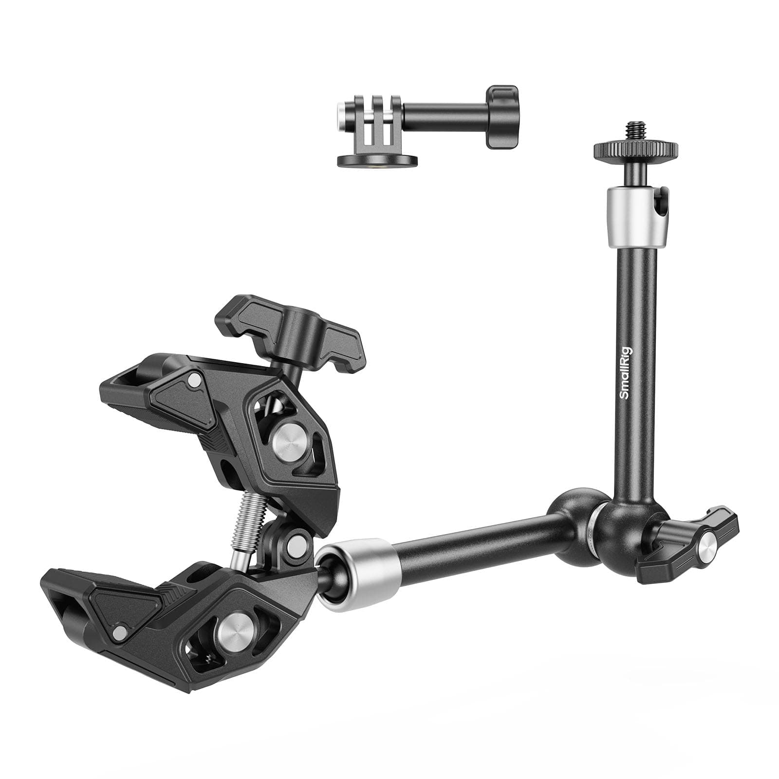 Magic Arm Clamp Kit, Camera Mount Articulating Friction Arm w Super Clamp, w 1/4"-20 Screw and Thread hole, for Camera, Light, Monitor, Webcam or Action Camera ≤1.5kg, for Table, Tube 4454