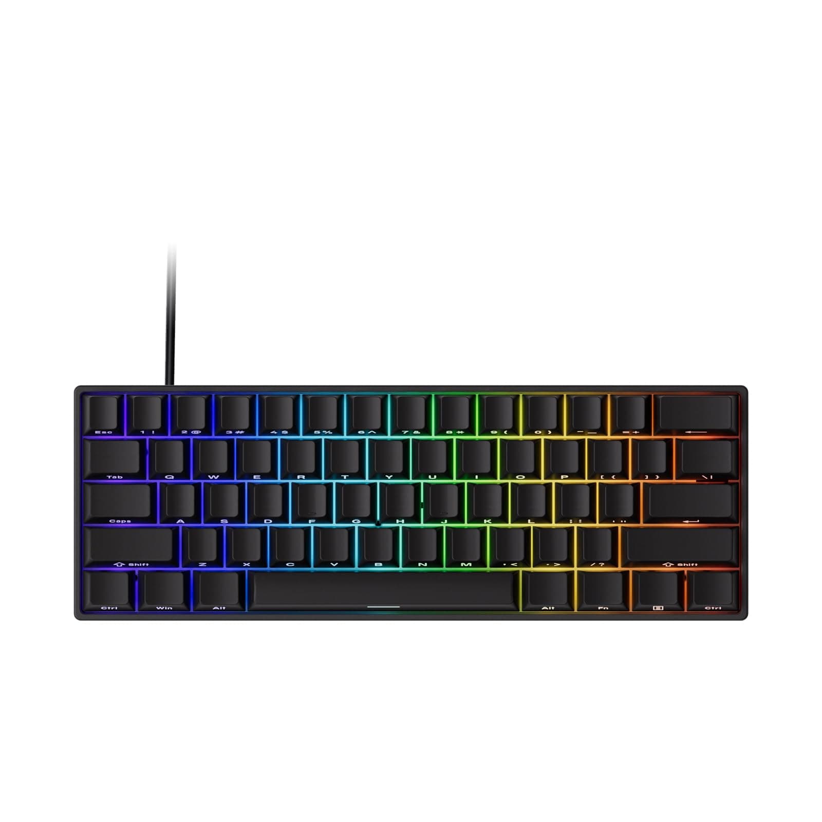 FUN60 Pro Rapid Trigger Gaming Keyboard 16k Scan Rate SP Magnetic Switch HE Keyboard Wired 60% Black Shine-Through (Glare Magnetic Switch)