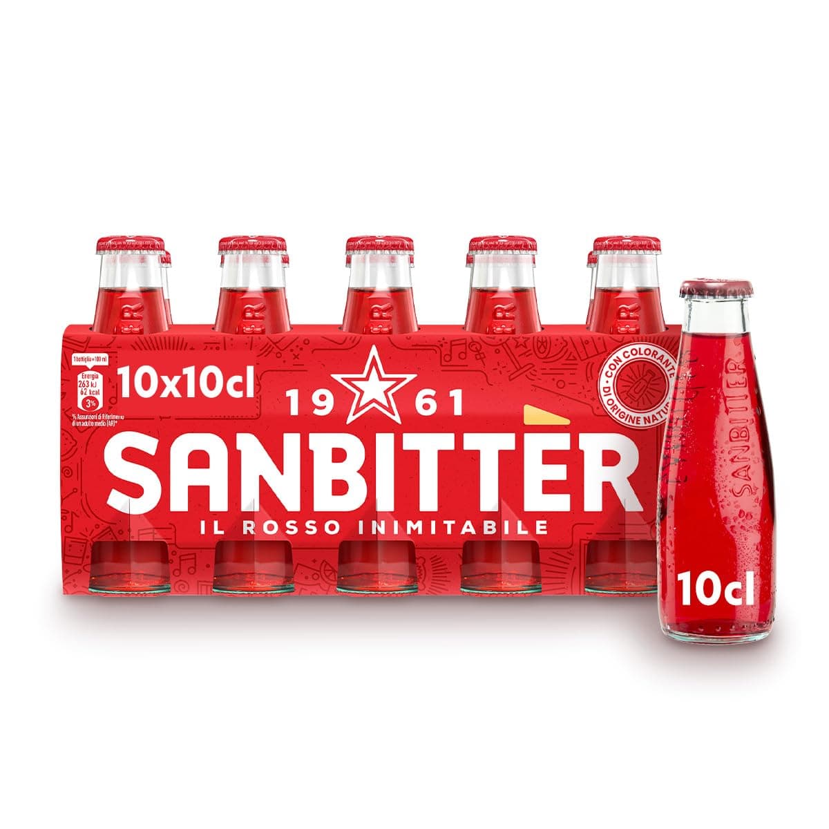 Sanbitter Rosso Non-Alcoholic Aperitif, 10 x 10Cl