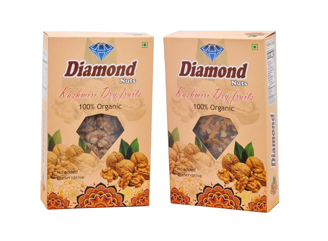 Diamond Nuts 100% Natural Kashmiri Walnuts | Without Shell | Premium Akrot Giri | High in Protein & Iron | Low Calorie Nut | (Akhrot Giri) | PACK OF 1 (500GM)