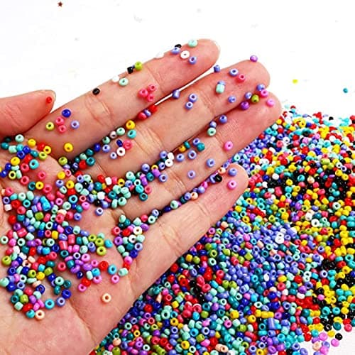 Beadman Irregular Shaped 2mm Assorted Colour Seed Beads Used for Embroidery, Craft and Jewelry Making (Pack of 500 Grams)