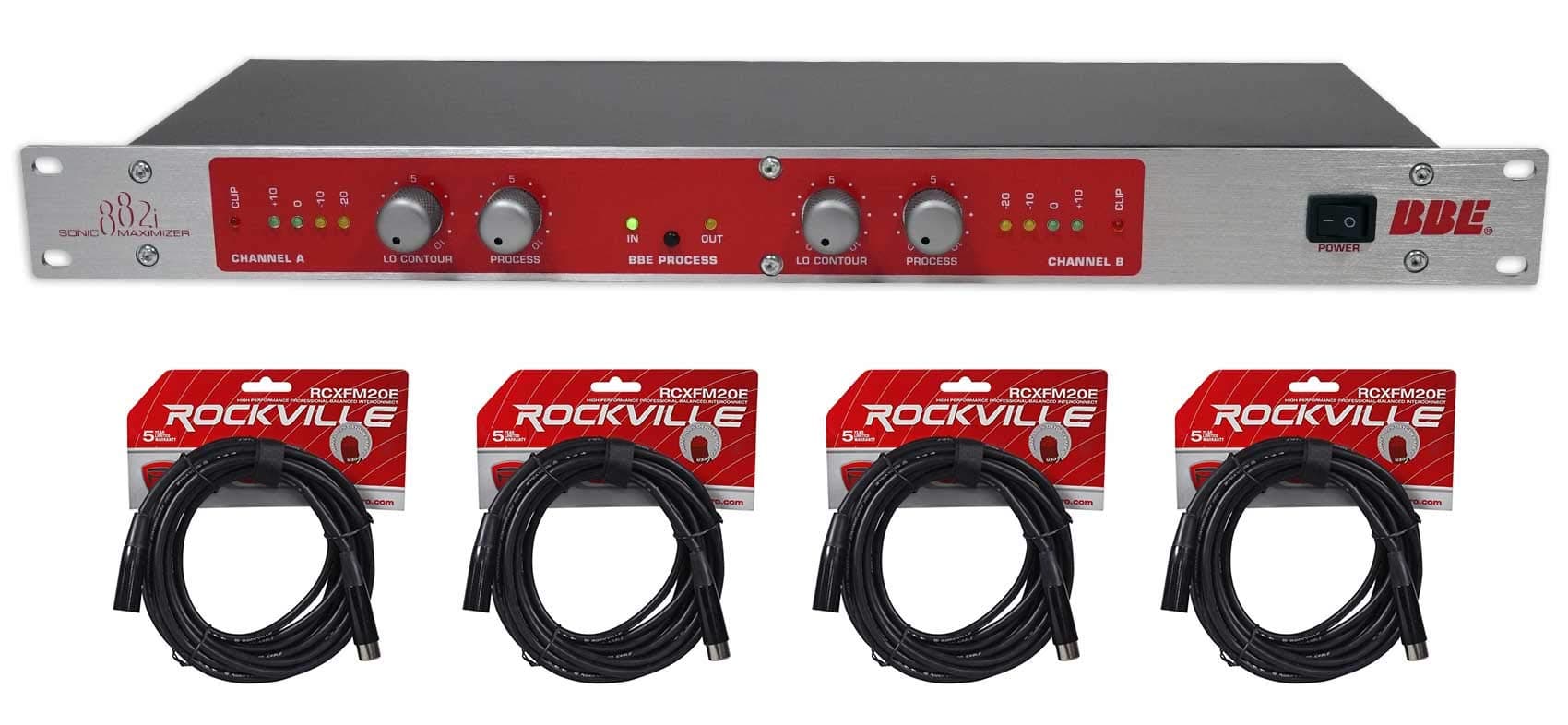 BBE 882I Pro Rack Mount Studio Sonic Maximizer Signal Sound Processor+XLR Cables