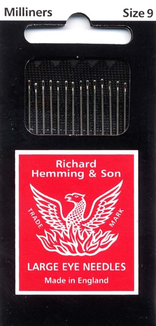 16 Count Richard Hemming Milliners/Straw Needles, Size 9