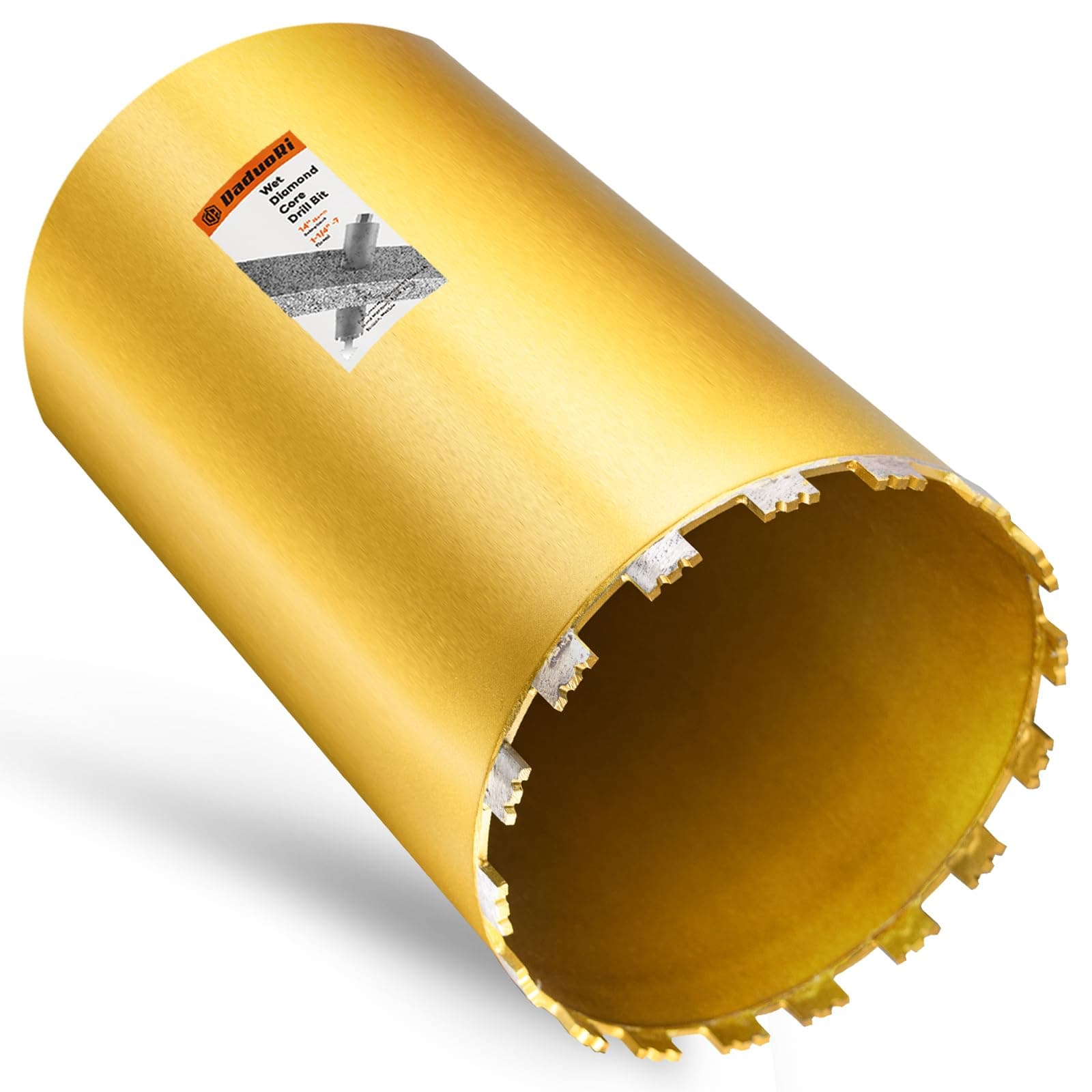 8 Inch Wet Core Drill Bit, 8" Core Bits for Concrete, 1-1/4"-7 Thread, 14" Drilling Depth Diamond Core Drill for Concrete with Rebar, Masonry, Brick Block,Cement, Stucco, Stone (203mm)