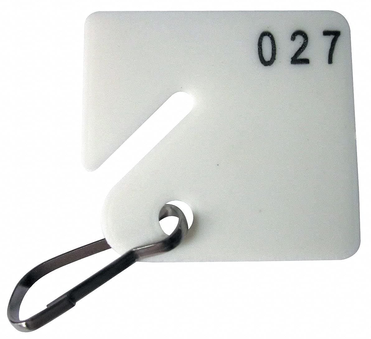 1-1/2" x 1-5/8" Square-Slotted Key Tags Numbered 201 to 300, White PK100