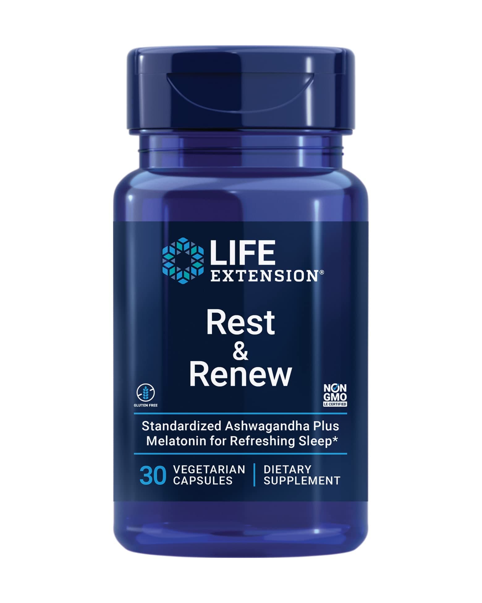 Rest & Renew, for a Refreshing & Restorative Night’s Sleep, Gluten-Free, Non-GMO, Vegetarian, 30 Capsules