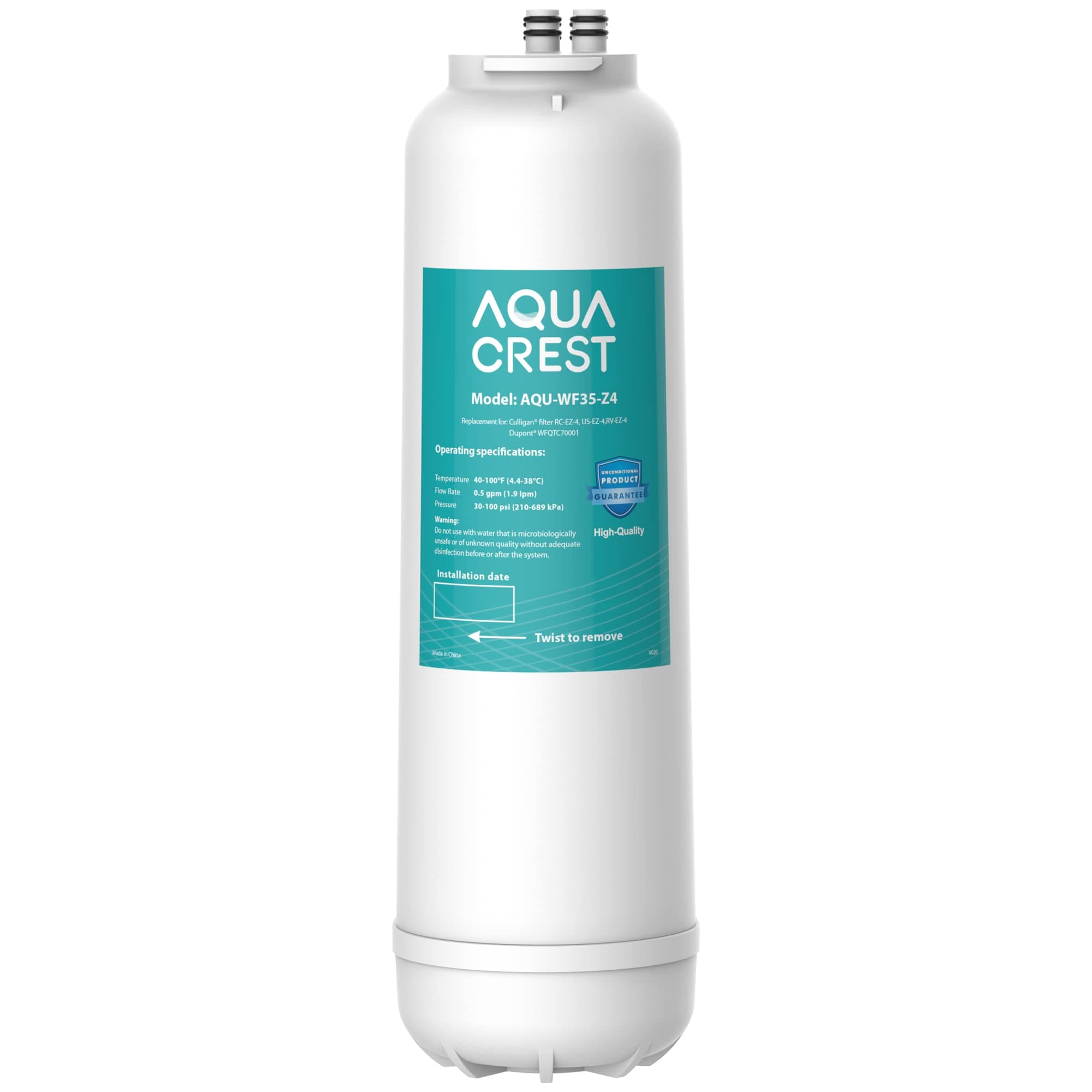 AQUA CREST RC 4 EZ-Change Premium Water Filter Replacement, Replacement for Culligan® RC-EZ-4, IC-EZ-4, US-EZ-4, RC-EZ-3, DuPont® WFQTC30001, WFQTC70001, 2K Gallons (Pack of 1)