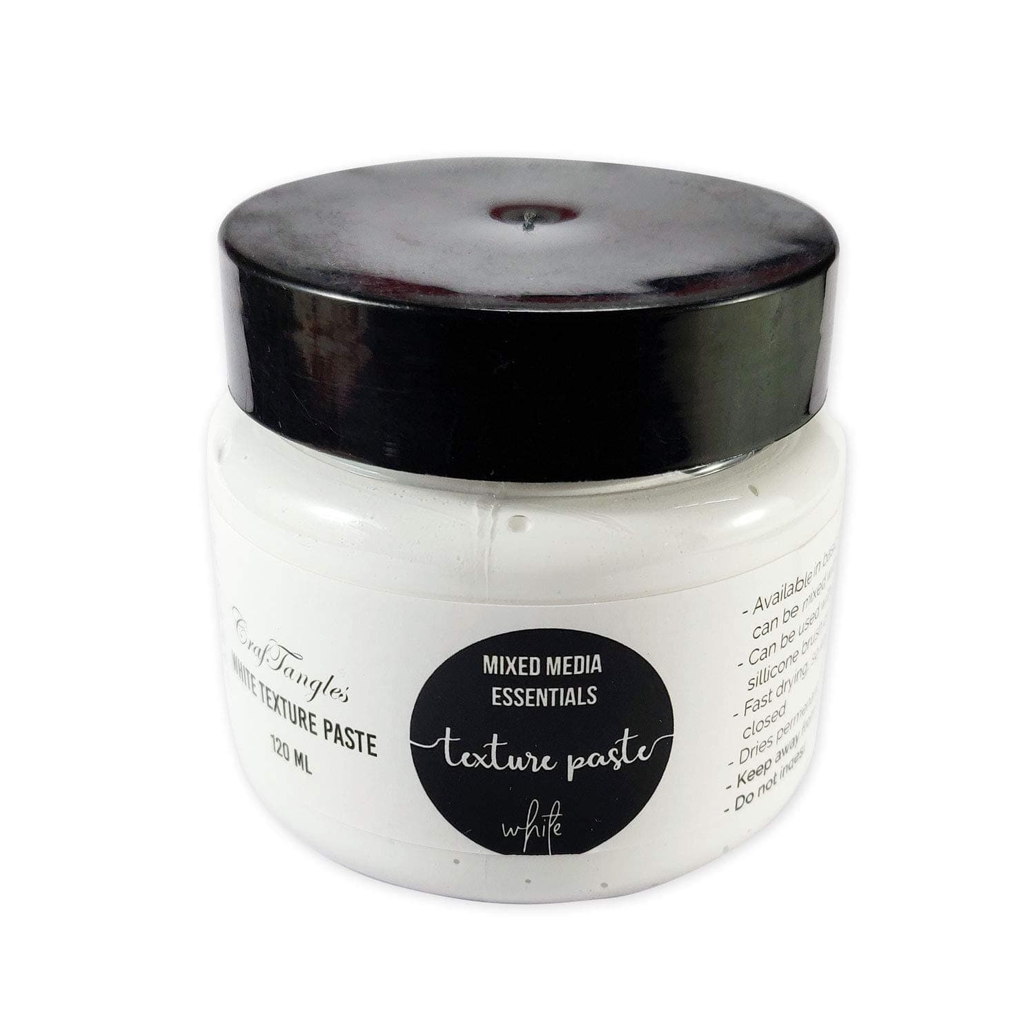 CrafTangles Texture Paste - White (120 ml), Modeling Paste for Art and Craft, Non Toxic, Made in India, Artist Grade, Add Texture to Art, CTMMTPW120