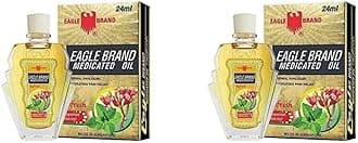 1 Pack - Yellow Twin Essentail Medicated Oil - Hai Chai Dau Con O Vang - 24mL per Bottle with 2 Bottles per Order - Made in Singapore