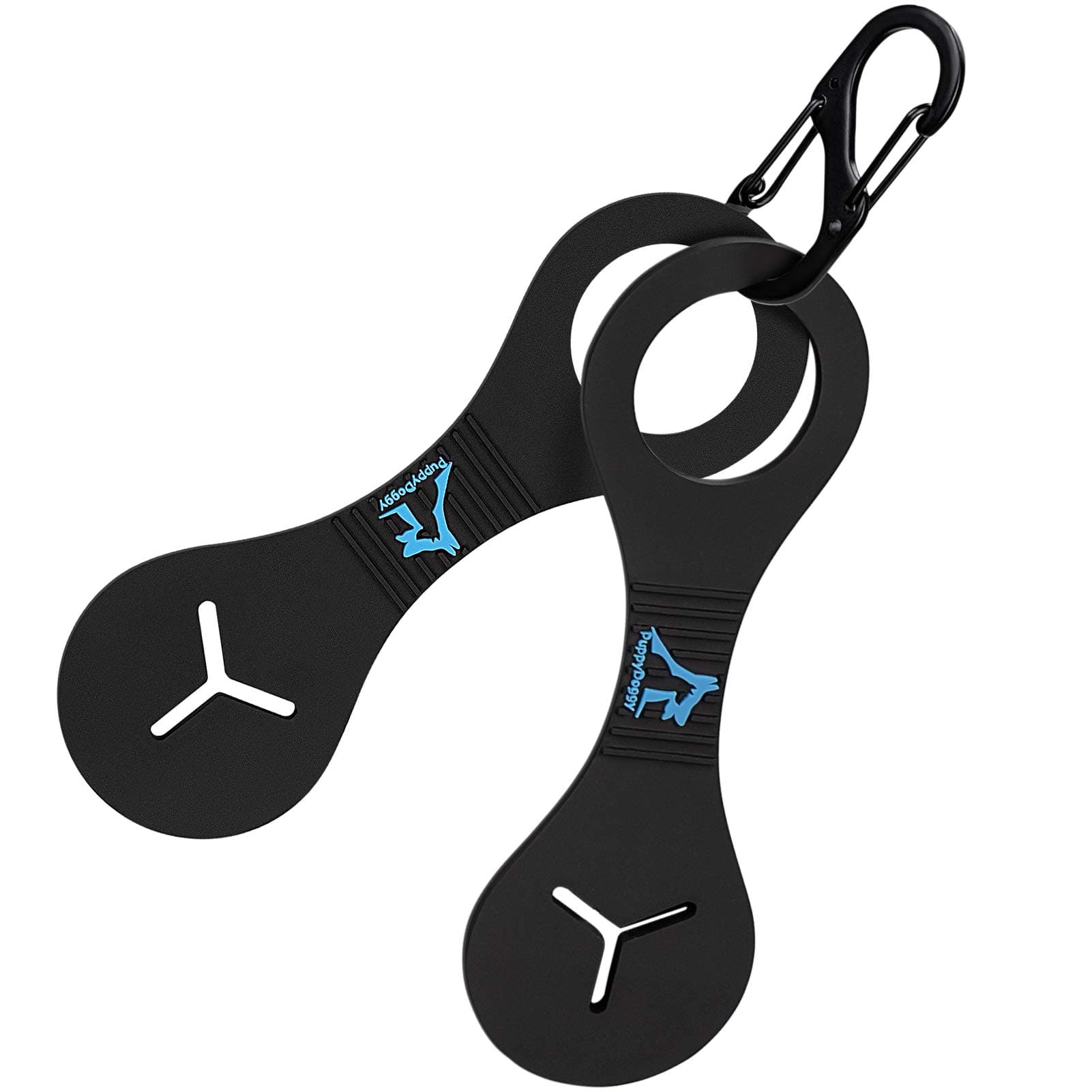 Dog Poop Bag Holder for Leash Waste Bag Carrier Dog Poop Bag Dispenser for Walking Running Bicycle Accessory 2 pieces (Black)