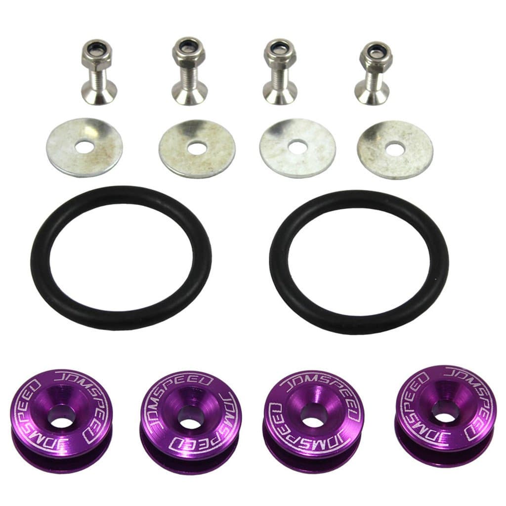 JDMSPEED Purple Universal CNC Billet Bumper Trunk Quick Release Fastener Kit