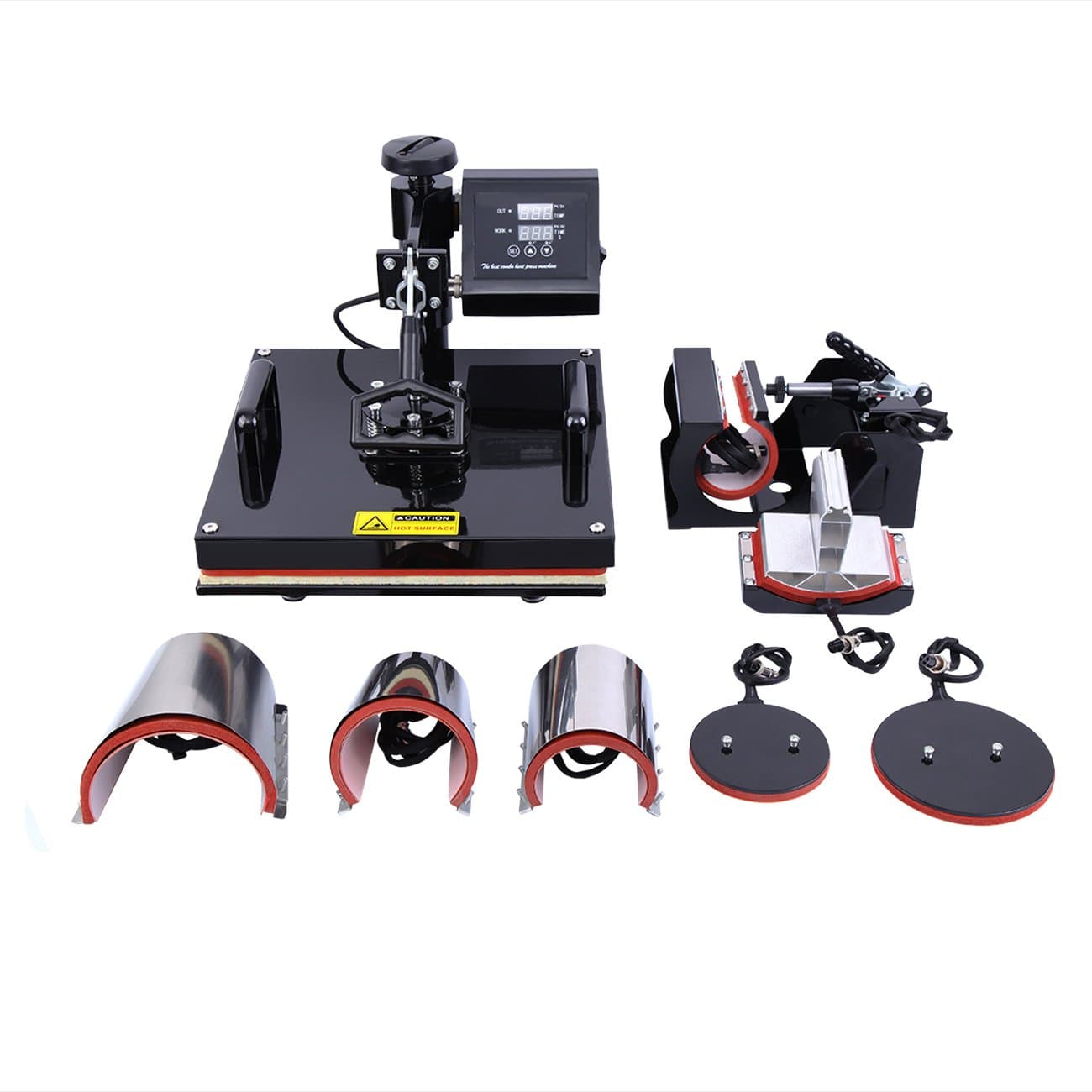 PanelTech 12"x15" Heat Press Digital Swing Away Machine 10 in 1 Combo T-Shirts Plate Mug Hat