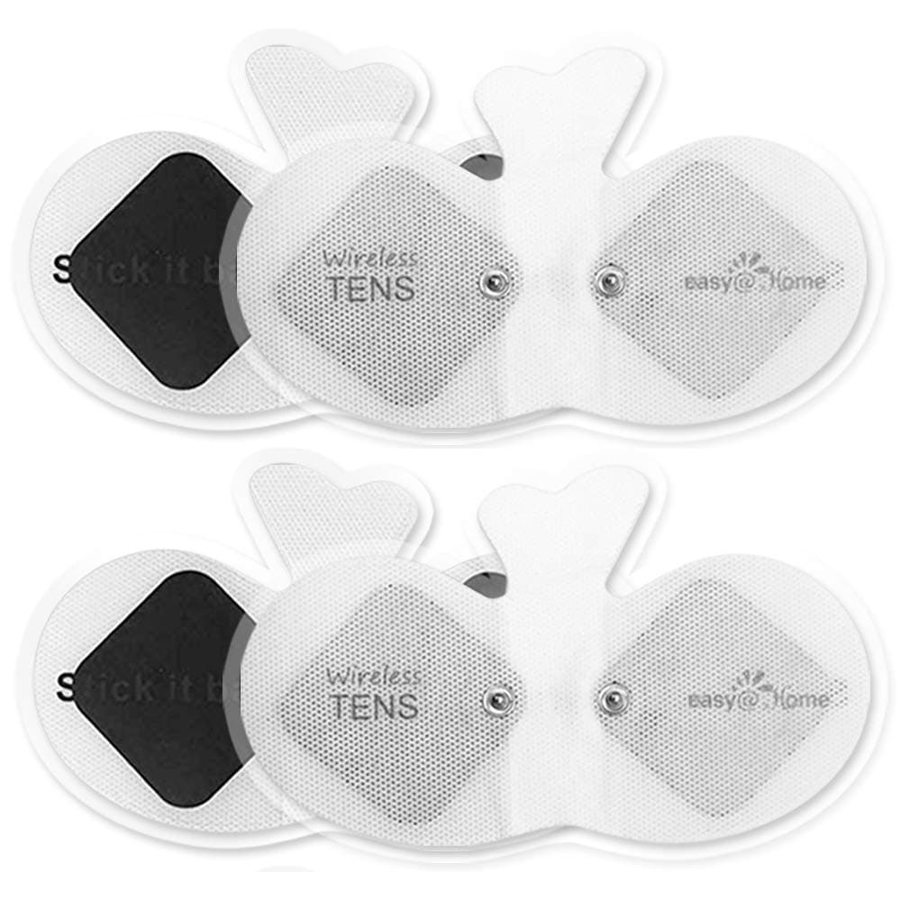 Wireless Tens Unit Self Stick Carbon Electrode Pads, 4 Pack 6.5 x 3 Reusable Pads - Non Irritating Design