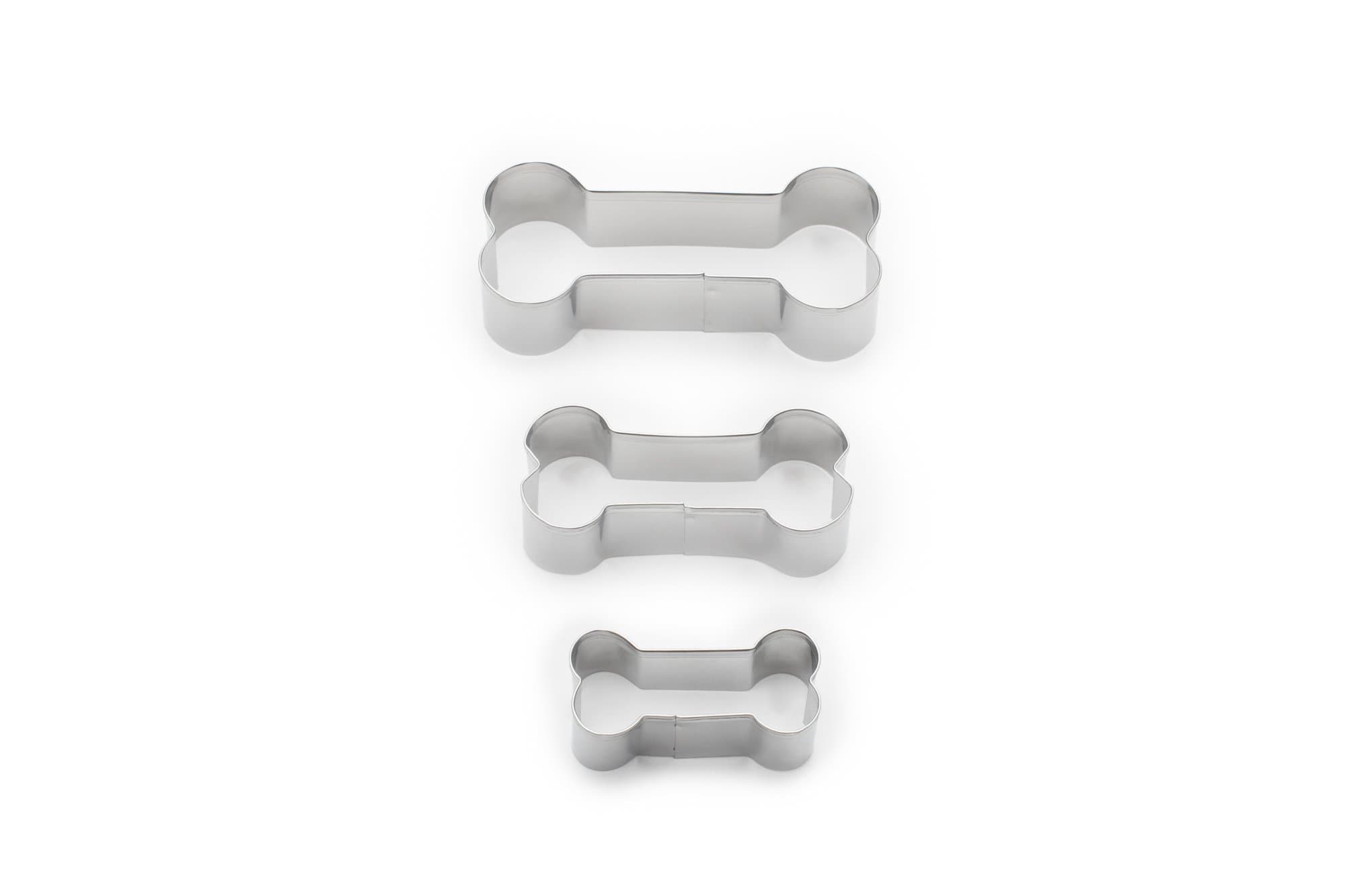Fox Run Dog Bone Cookie Cutter Set, Stainless Steel, 3-Piece