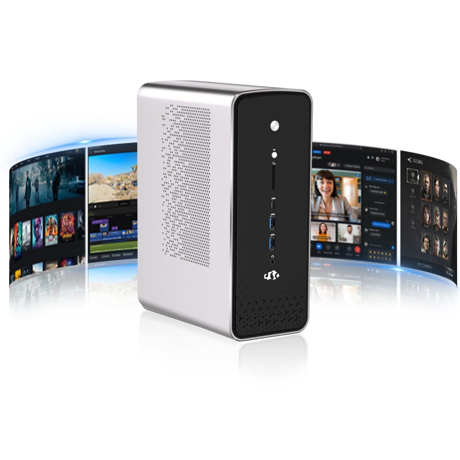 NIMO Mini PC Desktop, AMD Ryzen AI Max+ 395 128GB LPDDR5 8000MHz RAM 2TB SSD (Up to 5.1GHz) AI Server Radeon 8060S Graphics Computers with USB4.0 BT5.2 WiFi 7, 4K Display